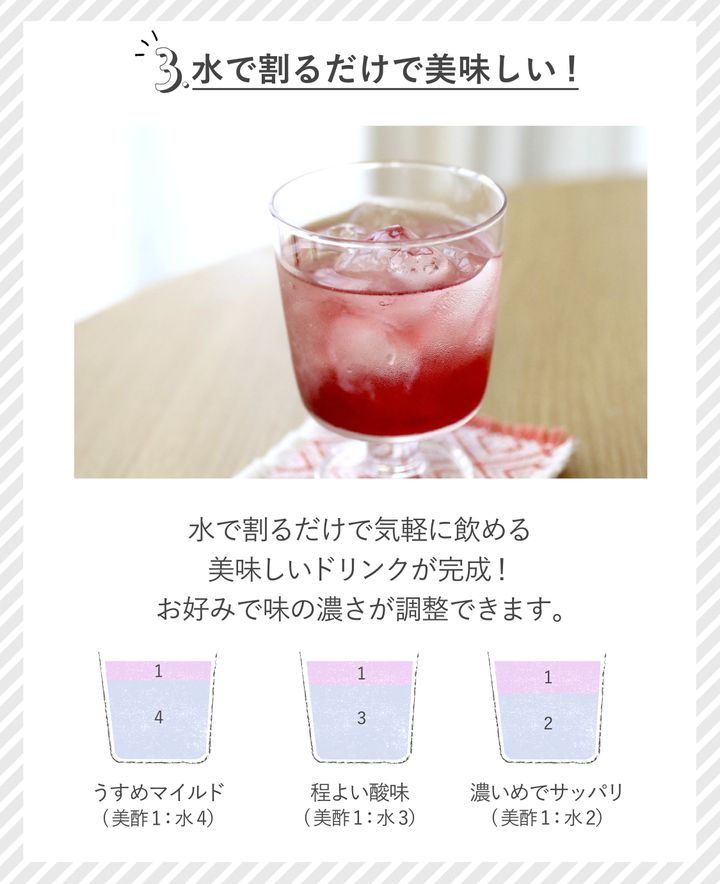 3.水で割るだけで美味しい！