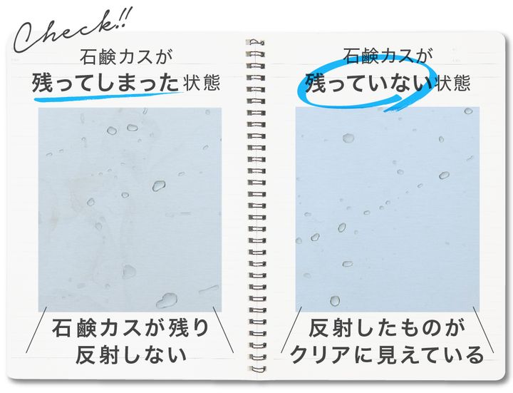 石鹸カス残り対比PH