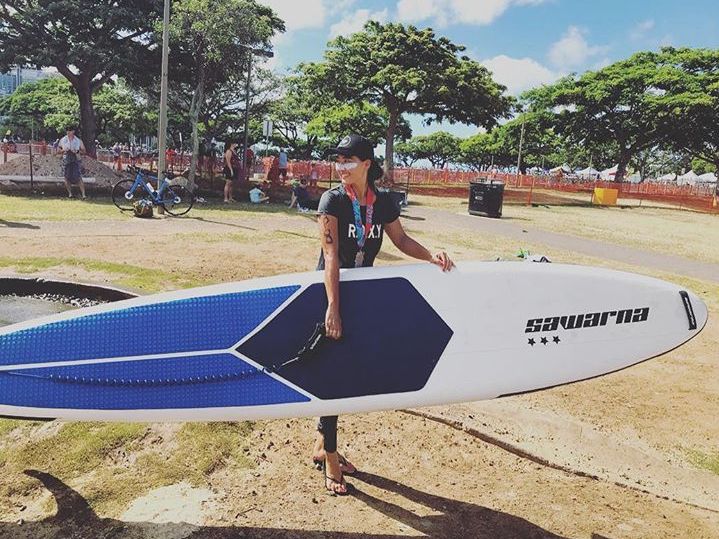 SUPヨガに向かうTAMAOさん