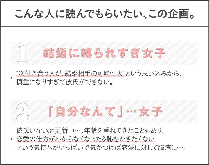 こんな人に読んでもらいたい。1結婚に縛られすぎ女子2「自分なんて」…女子