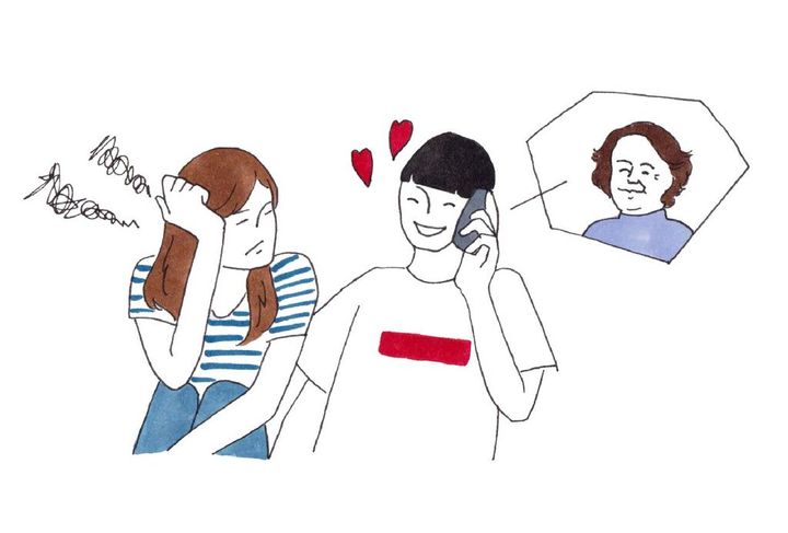 デート中でもお母さんと電話する彼氏