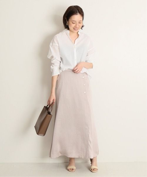 ベージュサテンスカートの夏コーデ15選♡リッチな生地で高級感アップ  