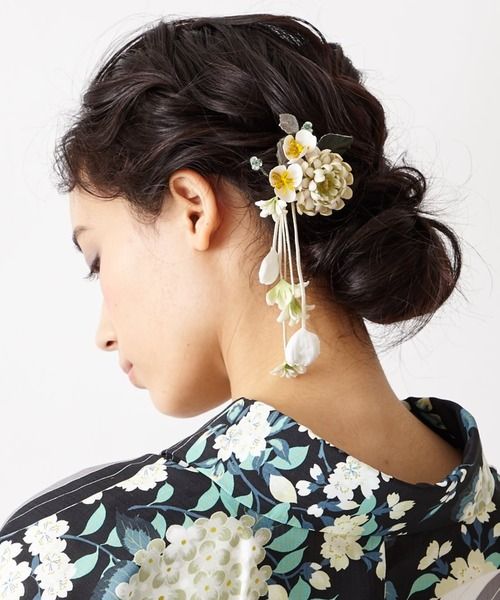 ふりふ＊髪飾り4点セット 髪飾り ヘアアクセサリー 胡蝶蘭 鞠