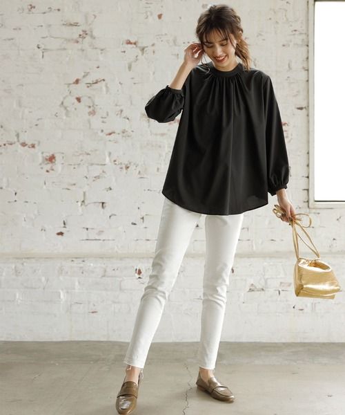 白 スキニー ちぢま 