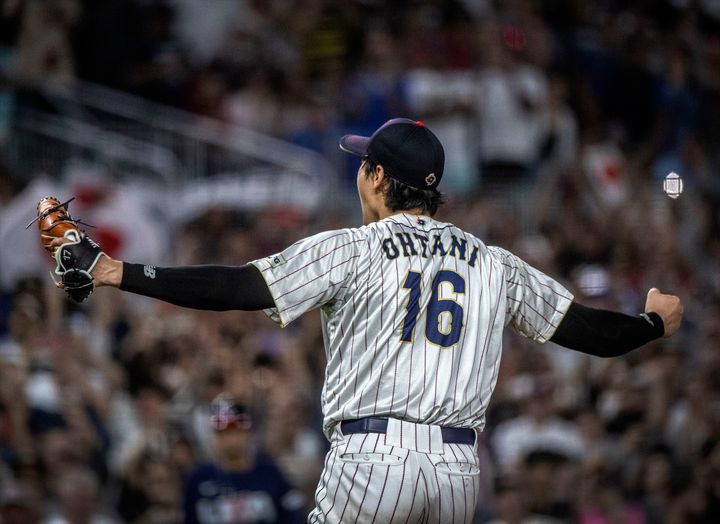 大谷翔平選手（2023年3月21日撮影、AFP＝時事）