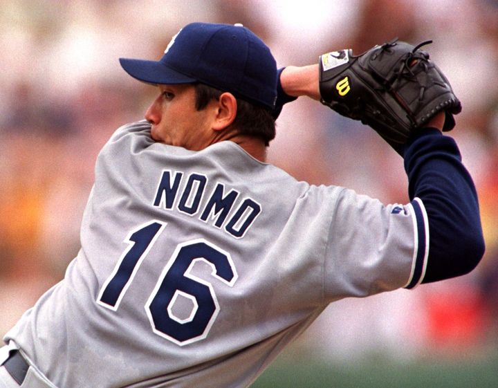 野茂英雄（ドジャース）投球フォームの写真