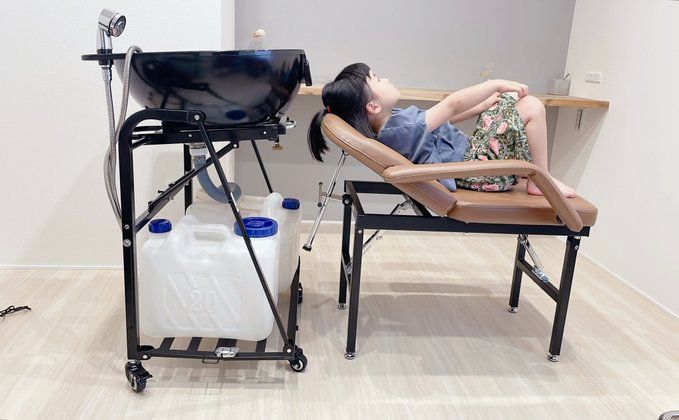 ようこさん専用昇降式移動シャンプー台 折りたたみシャンプー台の卸・通販 | ビューティガレージ