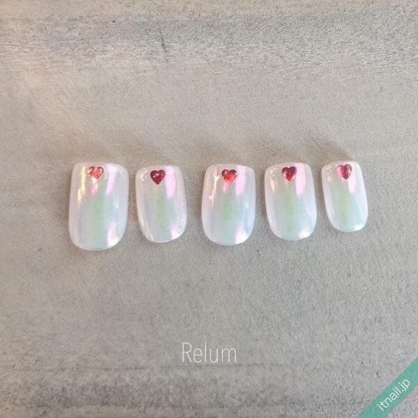 【オーダー】ハートホログラムネイル　ホログラムネイル　シンプル　ネイルチップ 楽天市場】ハート ホログラム 桜ピンク ホワイト【mix1g】ネイル