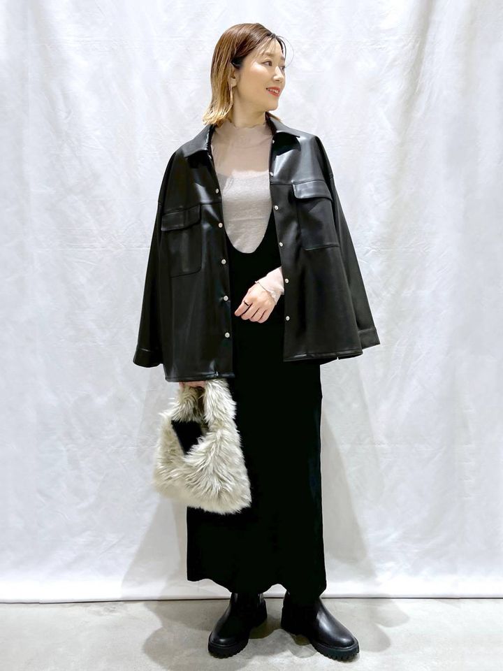 フェイクレザーブルゾン レプシィム LEPSIM ブラック LEPSIM