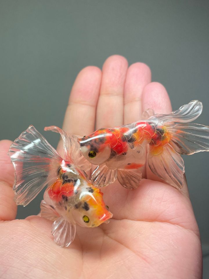 どうやって作るんだろ？」→美しい『金魚のオブジェ』の