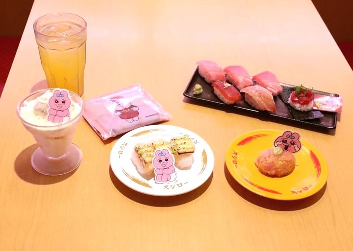 スシロー×おぱんちゅうさぎのコラボメニューやグッズ