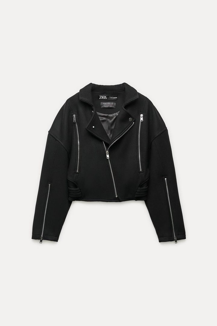 ZARA ダメージドレザーエフェクト ライダースジャケット 秋のおしゃれ