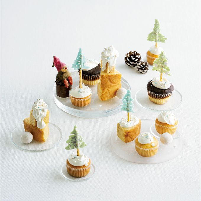 チョコペンを固めて作るツリーがかわいい♪ 3STEPで「クリスマスプチケーキ」のできあがり【最新号からちょっと見せ】の画像1