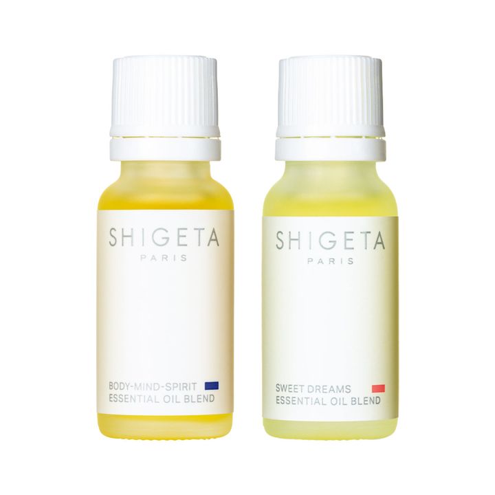 右／スウィートドリーム 15㎖ 5,995円、左／ボディー・マインド・スピリット 15㎖ 7,205円（SHIGETA PARIS TEL：0120-945-995）