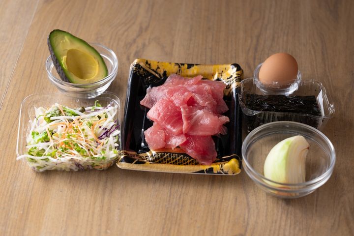 ピリ辛まぐろユッケ材料