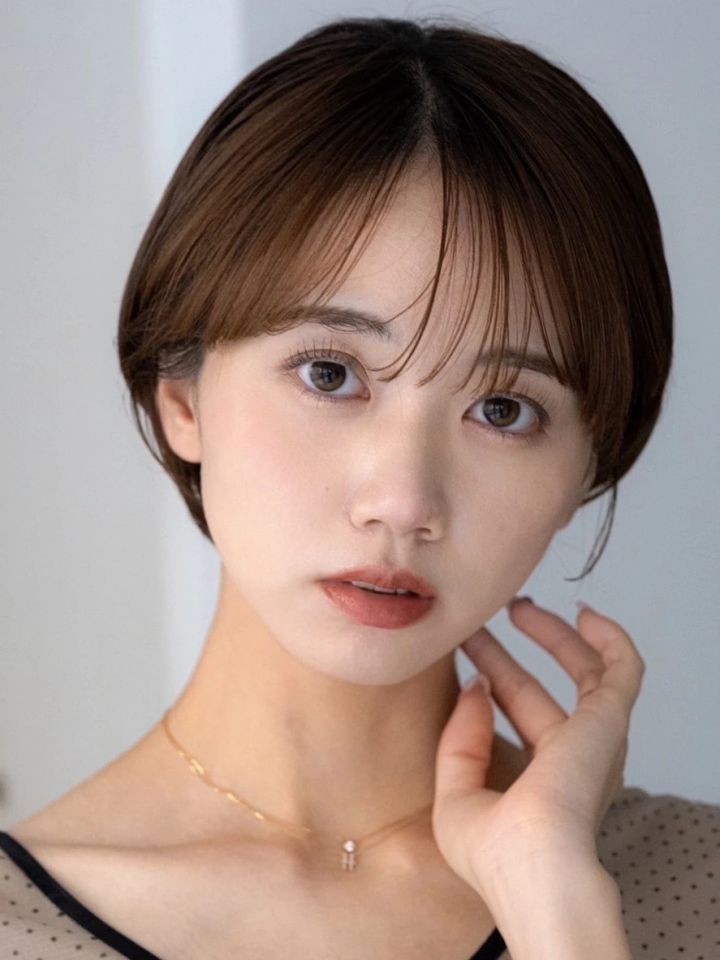 ショート ヘア 髪型 ヘアスタイル 前髪あり ヘアカラー