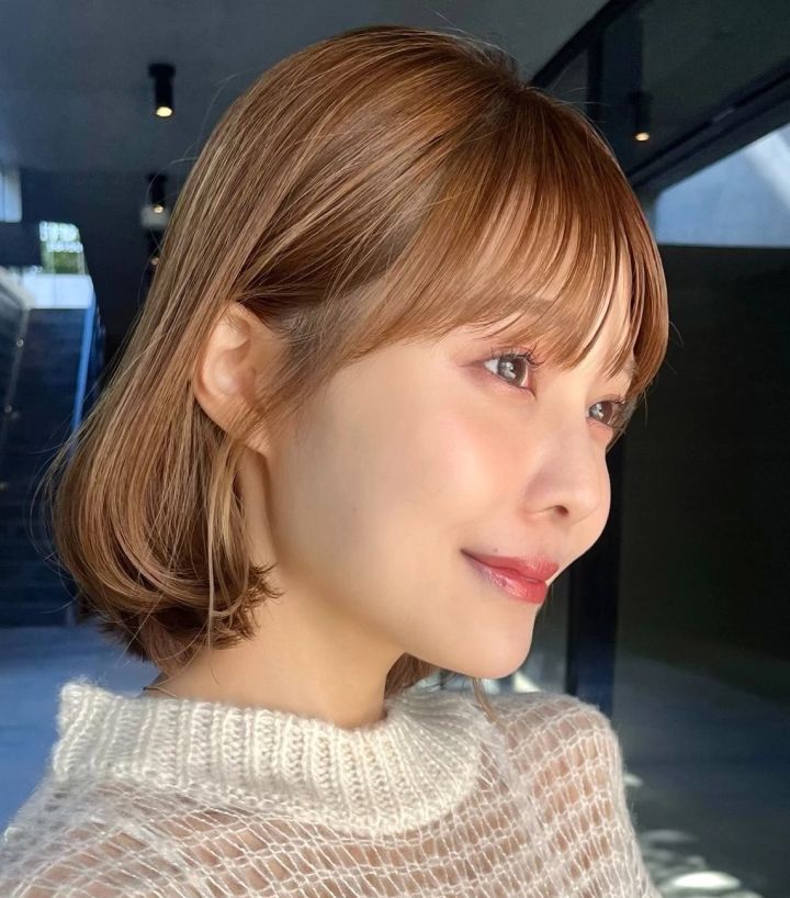 ボブ ヘア 髪型 ヘアスタイル 大人 前髪あり