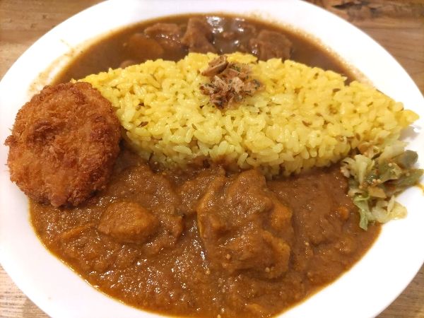 カレー専門店 エフブンノイチカレー 住吉駅 個室あり 「欧風×スパイスあいがけ２種盛」カレー