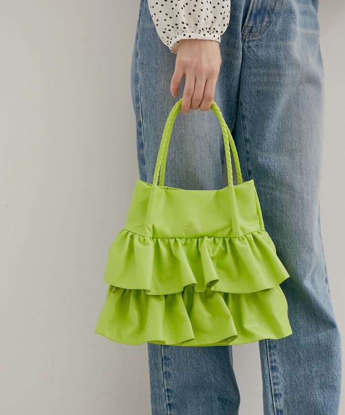 画像: 【ROPÉ PICNIC】「ダブルフリルメッシュハンドルミドルトートバッグ」¥4,950（税込） 出典：ROPÉ PICNIC