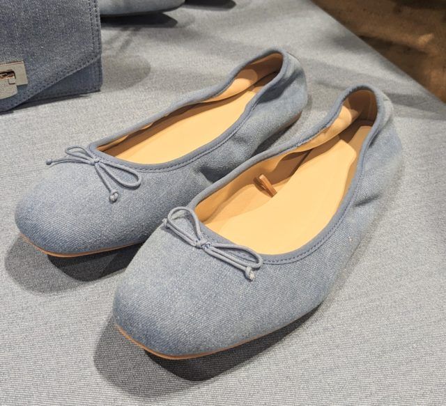 GUデニムバレエシューズ