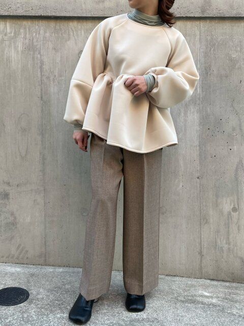 冬のきれいめワイドパンツコーデ