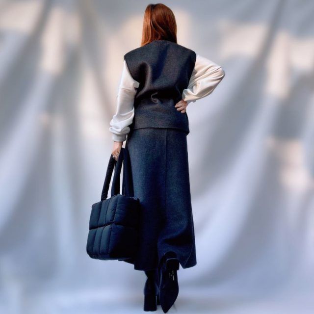 ウールブレンドセットアップバックの女性