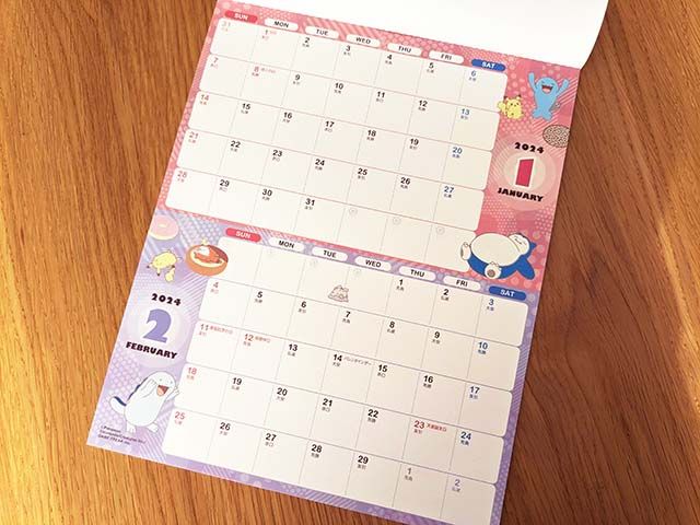 「ミスド福袋2024」ポケモンデザインのカレンダー中