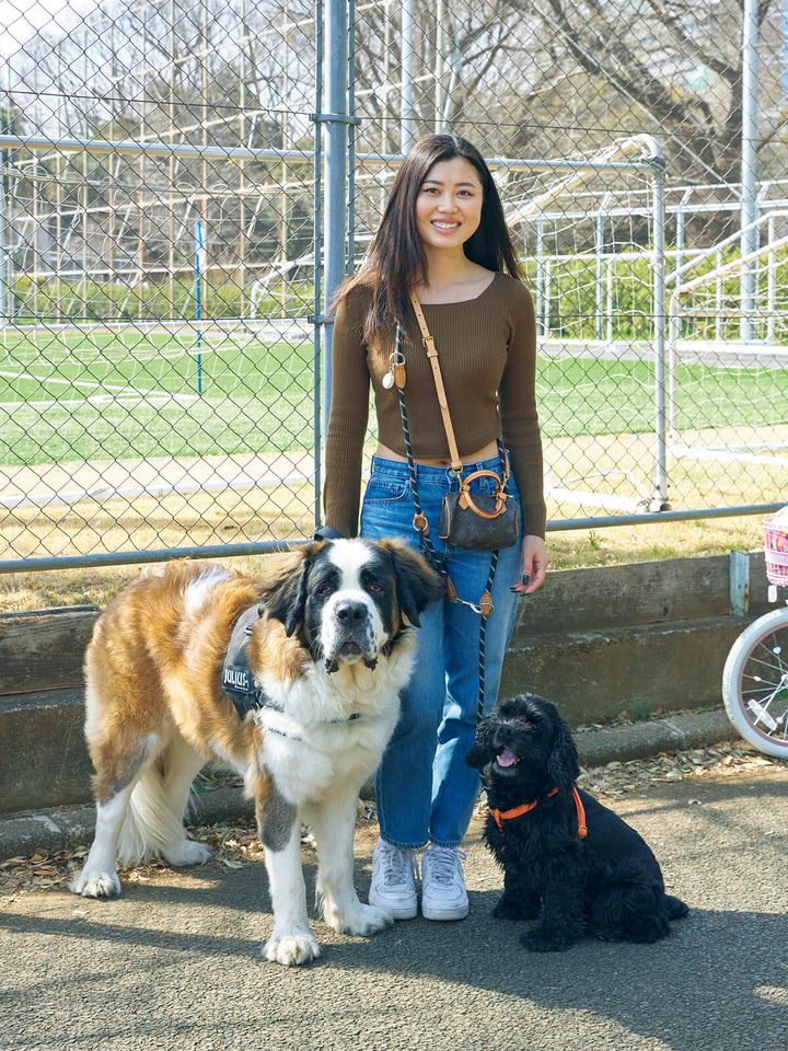 三木かなと愛犬プラダ、ルカ