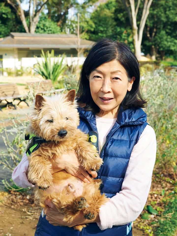 福田ゆみ子と愛犬フィガロ