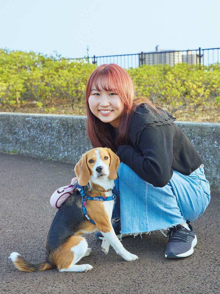 正田沙也加と愛犬クウイポ