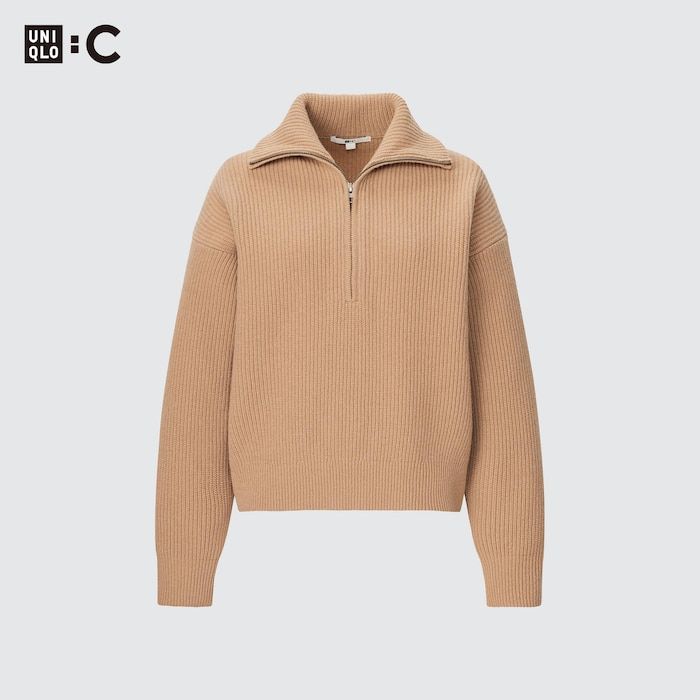 画像: 【ユニクロ】「プレミアムラムハーフジップセーター」¥2,990（税込）※値下げ価格 出典：ユニクロ