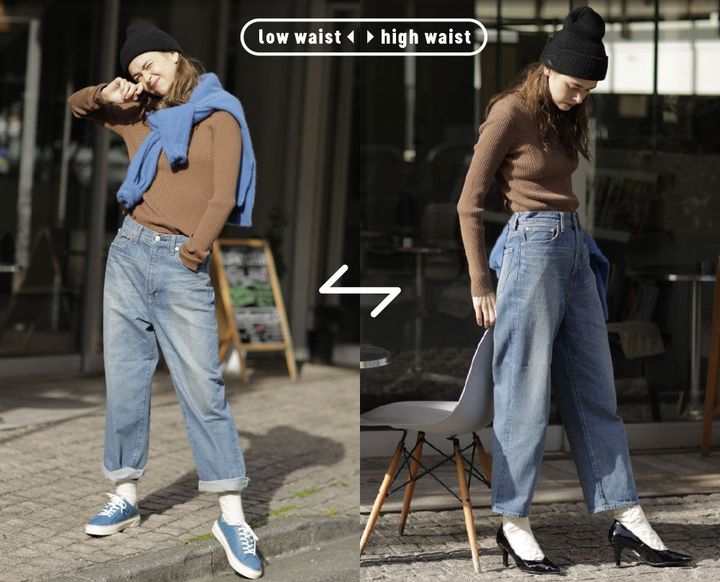 デニムパンツ ロールアップ コーデ