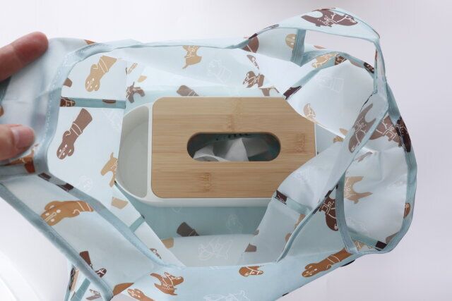 ダイソーのマチ付きショッピングバッグ 埴輪土偶柄のサイズ