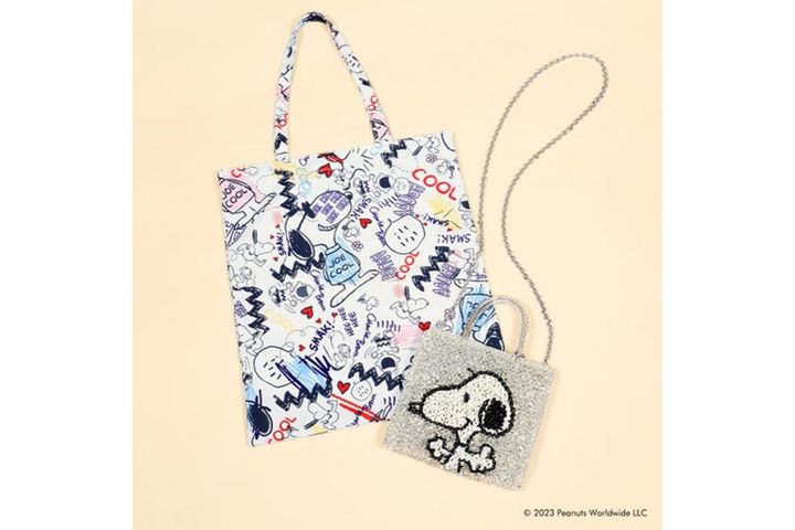 JOE COOLスヌーピーの手書き風イラストがユニークなコットントートバッグ