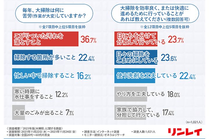 大掃除は何に苦労していますか？