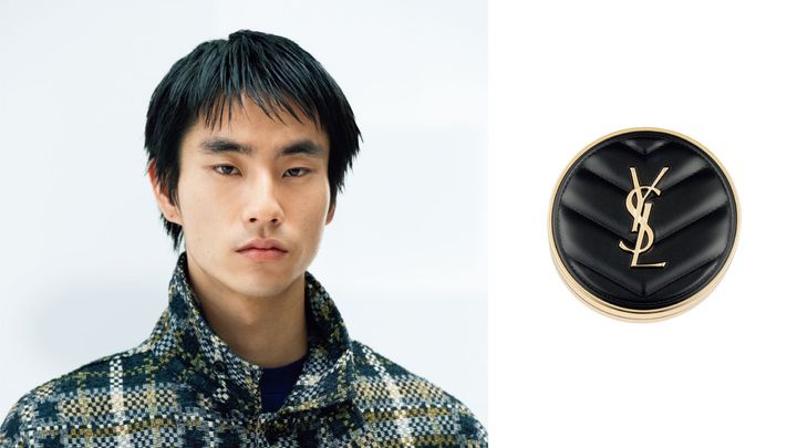 左 MIKIYA NAKANO、右 〈YVES SAINT LAURENT〉LE CUSHION ENCRE DE PEAU