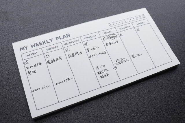 スケジュールをたくさん書き込めるメモ