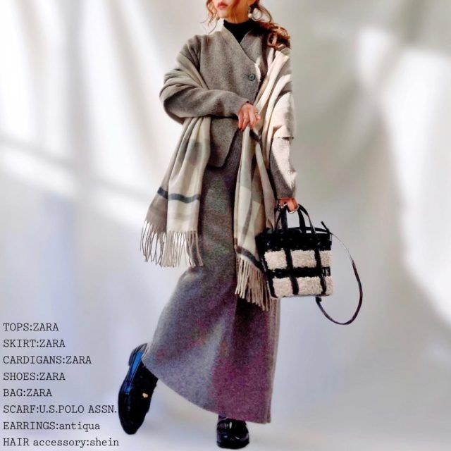 ZARAニットラップセットの女性