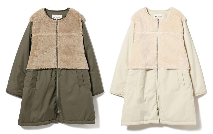 画像: 「ボア キリカエ ジップ コート」各￥23,100 出典：レイ ビームス