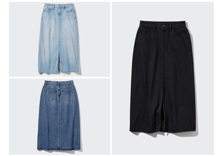 画像: 【UNIQLO】デニムロングスカート各¥3,990 www.uniqlo.com