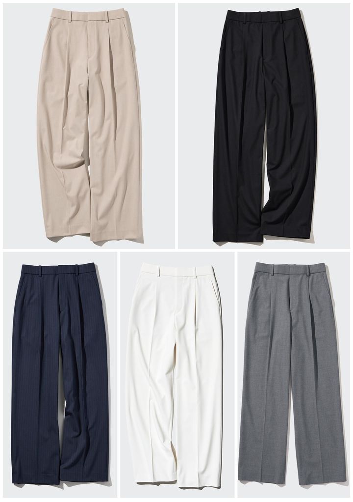 画像: 【UNIQLO】タックワイドパンツ各¥3,990 ※ホワイトのみ2024年1月中旬発売予定 www.uniqlo.com