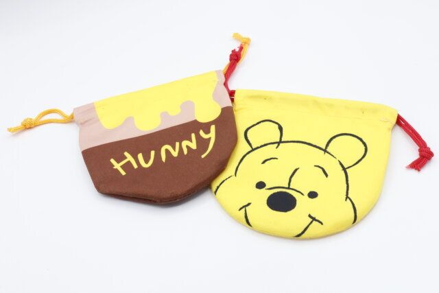 〈プー〉ふんわり巾着 15×15cmの生地感