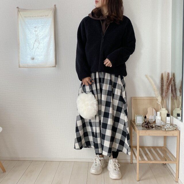 大人におすすめのボアアウターコーデ