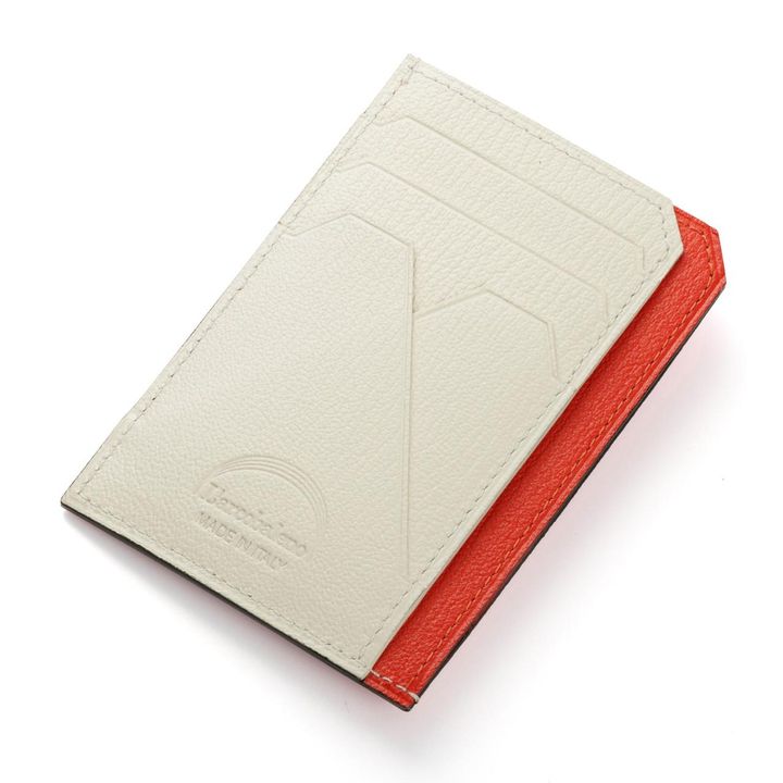 画像: 「スマートミニウォレット ORANGE*WHITE」【縦8.3×横12×マチ0.5cm、ポケット2／カードスロット3／小銭入れ1】￥26,400 出典：ラルコバレーノ