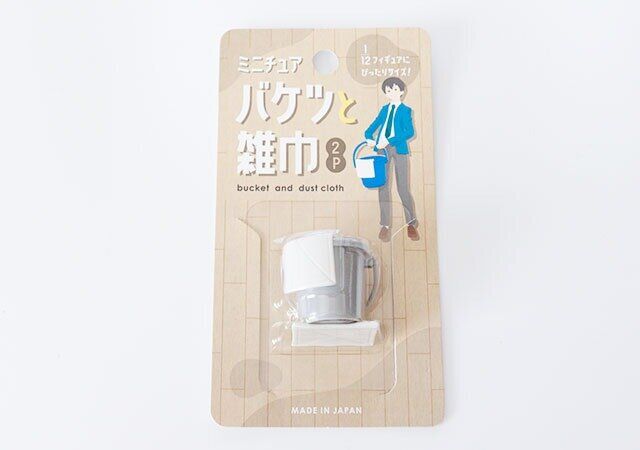 セリアのミニチュア バケツと雑巾パッケージ