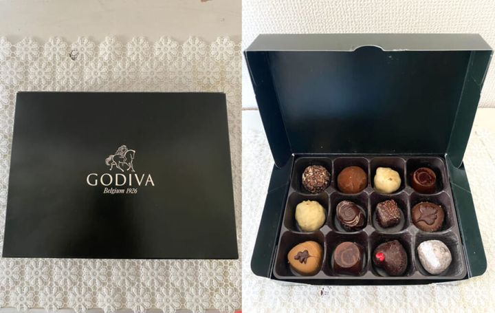 ゴディバ福袋「2024 ニューイヤー ハッピーバッグ A アソートメント 12粒入」