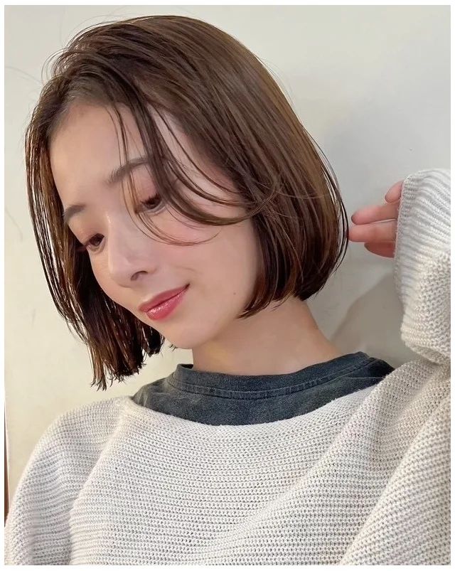 ロブ ヘア 髪型 ヘアスタイル 大人 前髪あり