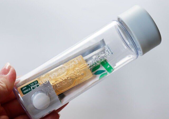 救急グッズ入れに便利なセリアの丸形マイクロボトル 190ml