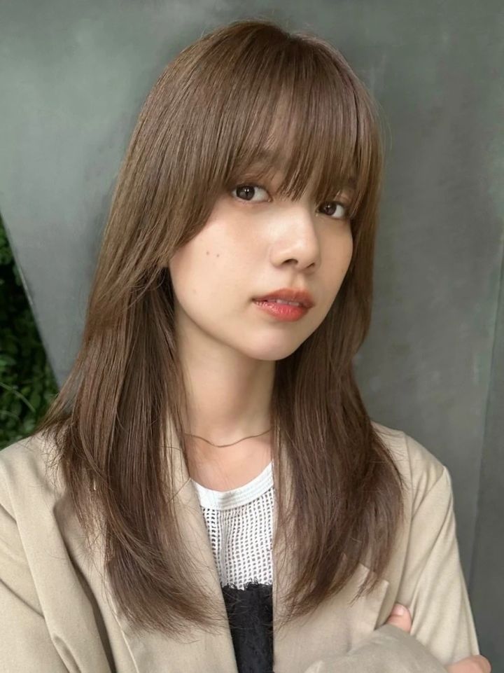 ロング ヘア 髪型 ヘアスタイル 前髪あり 大人