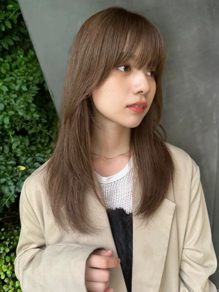 ロング ヘア 髪型 ヘアスタイル 前髪あり ヘアカラー 大人